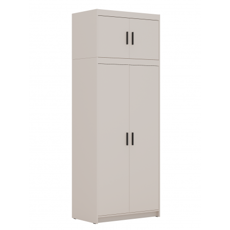 Dwudrzwiowa szafa z nadstawką 90 cm TRINO beżowa